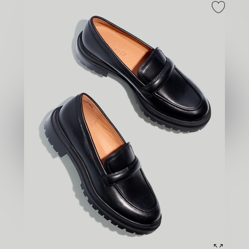 Madewell Bradley Lugsole Loafer Black Size 9 NEW
